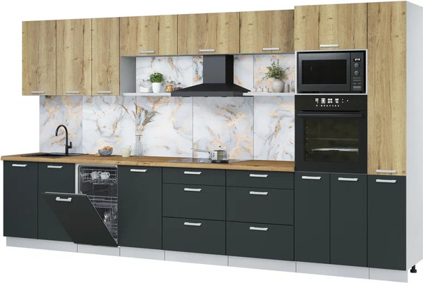 Кухонный гарнитур Интерлиния Мила Лайт 3.8-ПМ3  - фото