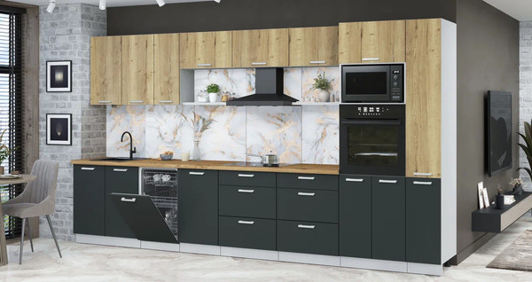 Кухонный гарнитур Интерлиния Мила Лайт 3.8-ПМ3 