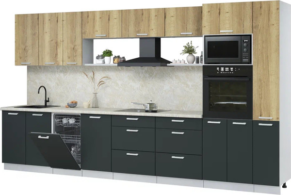 Кухонный гарнитур Интерлиния Мила Лайт 3.8-ПМ3 - фото