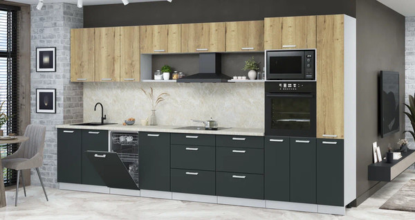 Кухонный гарнитур Интерлиния Мила Лайт 3.8-ПМ3