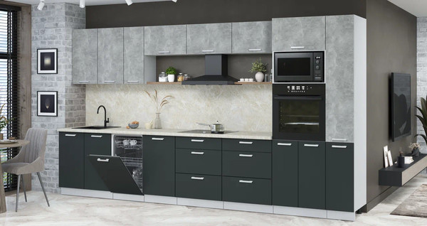 Кухонный гарнитур Интерлиния Мила Лайт 3.8-ПМ3