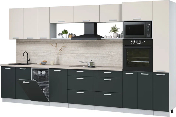 Кухонный гарнитур Интерлиния Мила Лайт 3.8-ПМ3  - фото