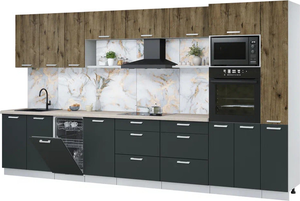 Кухонный гарнитур Интерлиния Мила Лайт 3.8-ПМ3 - фото