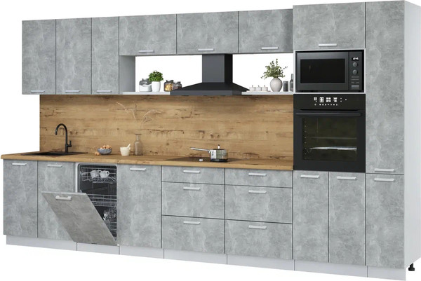 Кухонный гарнитур Интерлиния Мила Лайт 3.8-ПМ3 - фото