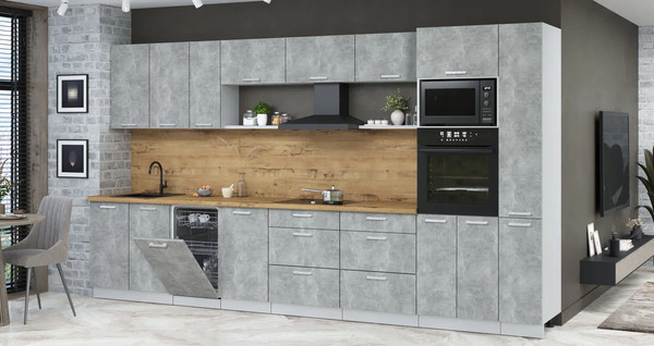 Кухонный гарнитур Интерлиния Мила Лайт 3.8-ПМ3