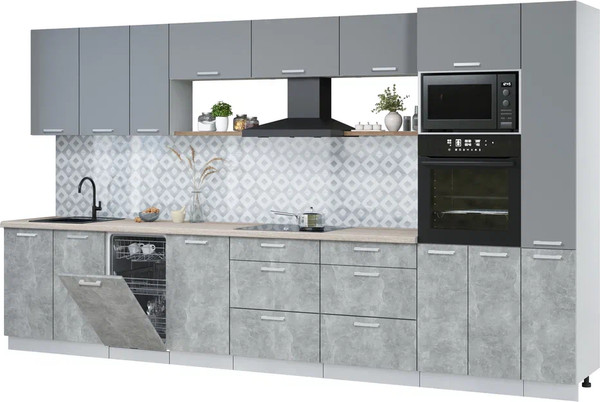 Кухонный гарнитур Интерлиния Мила Лайт 3.8-ПМ3 - фото