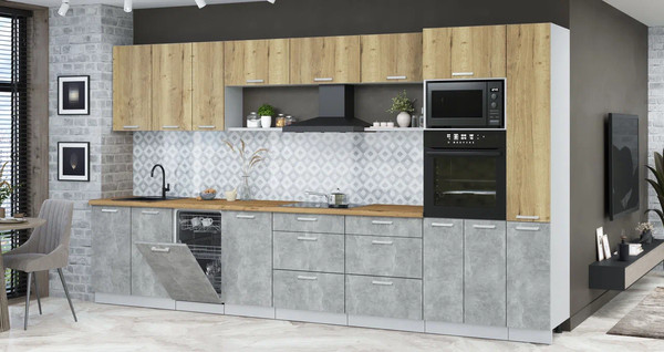 Кухонный гарнитур Интерлиния Мила Лайт 3.8-ПМ3