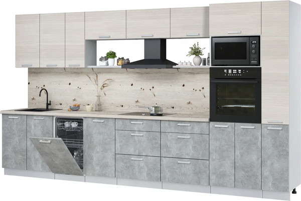 Кухонный гарнитур Интерлиния Мила Лайт 3.8-ПМ3 - фото