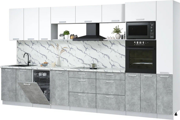 Кухонный гарнитур Интерлиния Мила Лайт 3.8-ПМ3 - фото