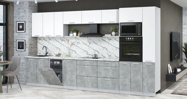 Кухонный гарнитур Интерлиния Мила Лайт 3.8-ПМ3