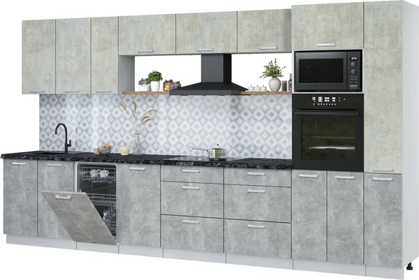 Кухонный гарнитур Интерлиния Мила Лайт 3.8-ПМ3 - фото