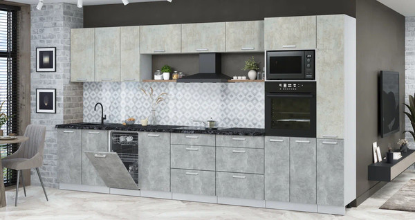 Кухонный гарнитур Интерлиния Мила Лайт 3.8-ПМ3