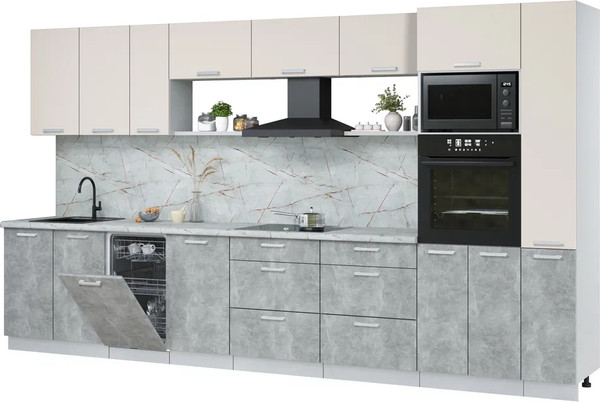 Кухонный гарнитур Интерлиния Мила Лайт 3.8-ПМ3 - фото