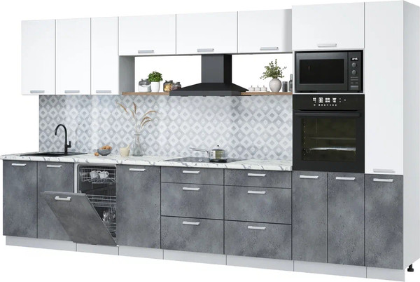 Кухонный гарнитур Интерлиния Мила Лайт 3.8-ПМ3 - фото