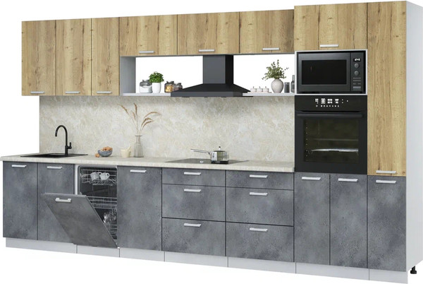 Кухонный гарнитур Интерлиния Мила Лайт 3.8-ПМ3 - фото