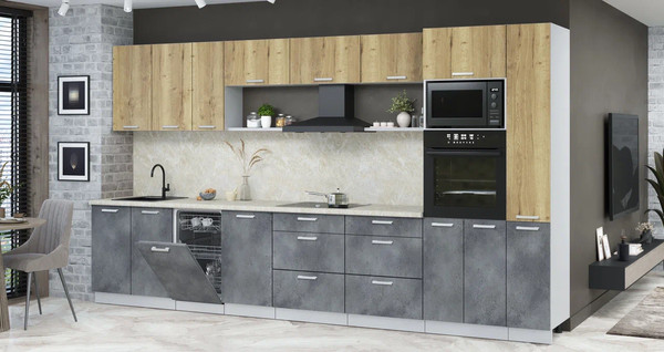 Кухонный гарнитур Интерлиния Мила Лайт 3.8-ПМ3