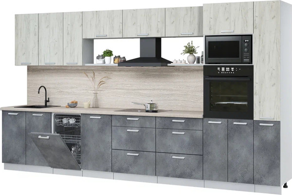 Кухонный гарнитур Интерлиния Мила Лайт 3.8-ПМ3 - фото