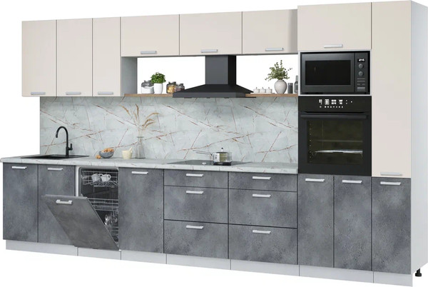 Кухонный гарнитур Интерлиния Мила Лайт 3.8-ПМ3 - фото