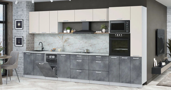 Кухонный гарнитур Интерлиния Мила Лайт 3.8-ПМ3