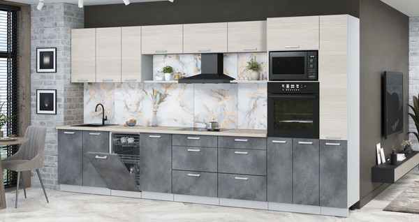 Кухонный гарнитур Интерлиния Мила Лайт 3.8-ПМ3