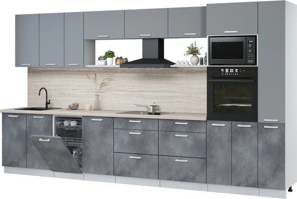 Кухонный гарнитур Интерлиния Мила Лайт 3.8-ПМ3 - фото