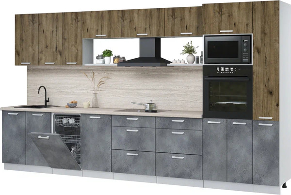 Кухонный гарнитур Интерлиния Мила Лайт 3.8-ПМ3 - фото