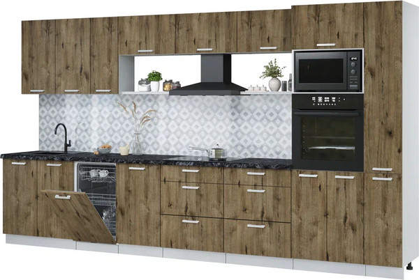 Кухонный гарнитур Интерлиния Мила Лайт 3.8-ПМ3  - фото