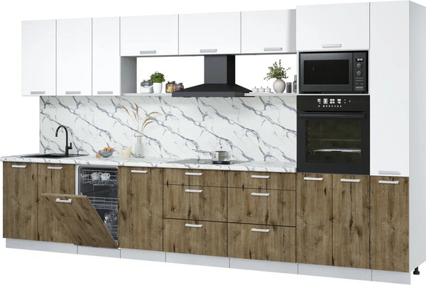 Кухонный гарнитур Интерлиния Мила Лайт 3.8-ПМ3  - фото