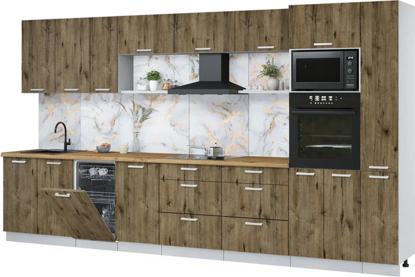 Кухонный гарнитур Интерлиния Мила Лайт 3.8-ПМ3 - фото