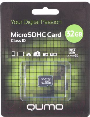 Карта памяти Qumo microSDHC (Class 10) 32GB (QM32GMICSDHC10NA)