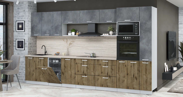 Кухонный гарнитур Интерлиния Мила Лайт 3.8-ПМ3