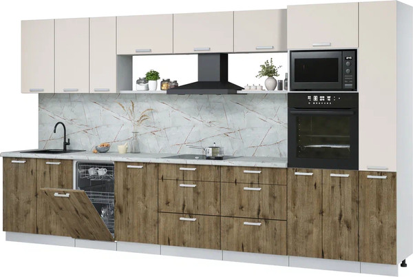 Кухонный гарнитур Интерлиния Мила Лайт 3.8-ПМ3  - фото