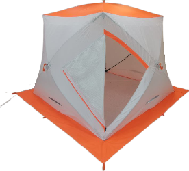 Палатка Пингвин Shelters MrFisher 230 ST Трехслойная (белый/оранжевый, в чехле)
