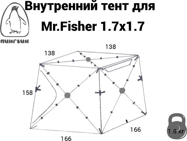Тент внутренний для палаток Пингвин Shelters Mr. Fisher 1.7