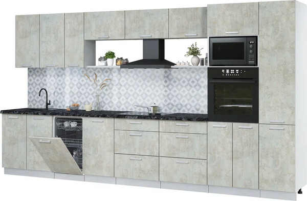 Кухонный гарнитур Интерлиния Мила Лайт 3.9-ПМ3  - фото