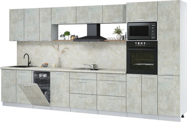 Кухонный гарнитур Интерлиния Мила Лайт 3.9-ПМ3 - фото