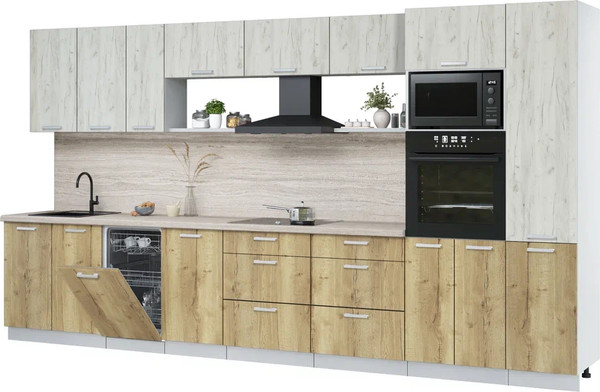 Кухонный гарнитур Интерлиния Мила Лайт 3.9-ПМ3  - фото