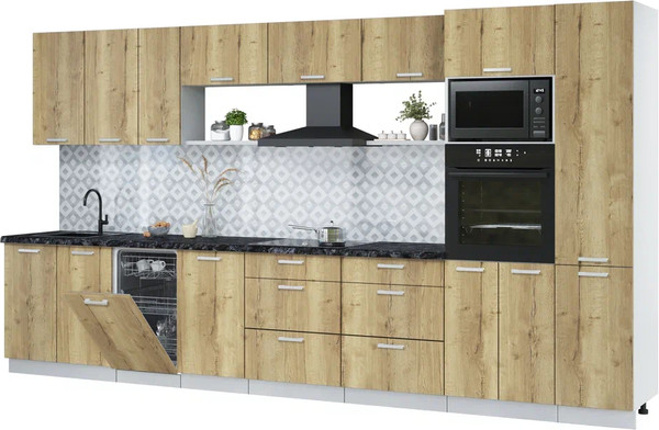 Кухонный гарнитур Интерлиния Мила Лайт 3.9-ПМ3 - фото