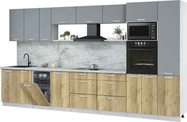 Кухонный гарнитур Интерлиния Мила Лайт 3.9-ПМ3 - фото