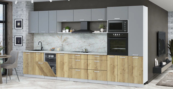 Кухонный гарнитур Интерлиния Мила Лайт 3.9-ПМ3