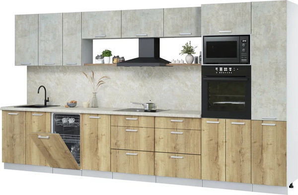 Кухонный гарнитур Интерлиния Мила Лайт 3.9-ПМ3 - фото