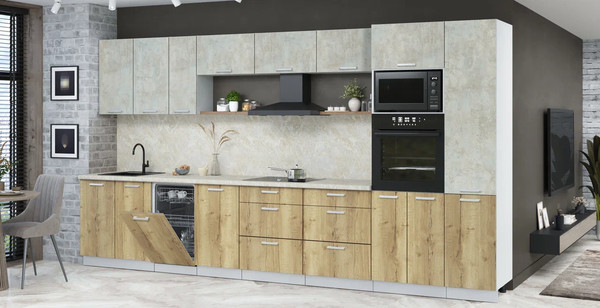 Кухонный гарнитур Интерлиния Мила Лайт 3.9-ПМ3