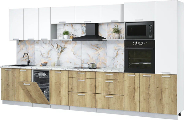 Кухонный гарнитур Интерлиния Мила Лайт 3.9-ПМ3 - фото