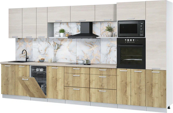 Кухонный гарнитур Интерлиния Мила Лайт 3.9-ПМ3 - фото