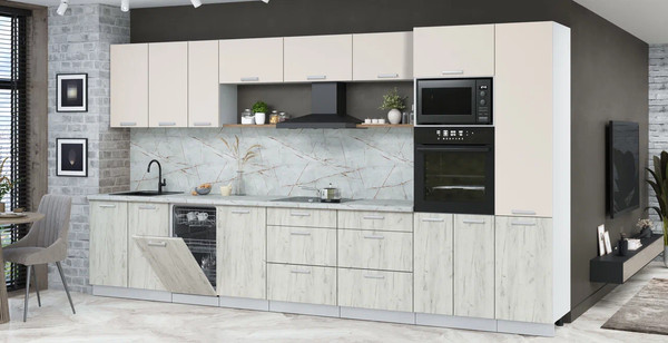 Кухонный гарнитур Интерлиния Мила Лайт 3.9-ПМ3