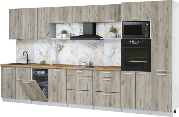 Кухонный гарнитур Интерлиния Мила Лайт 3.9-ПМ3 - фото