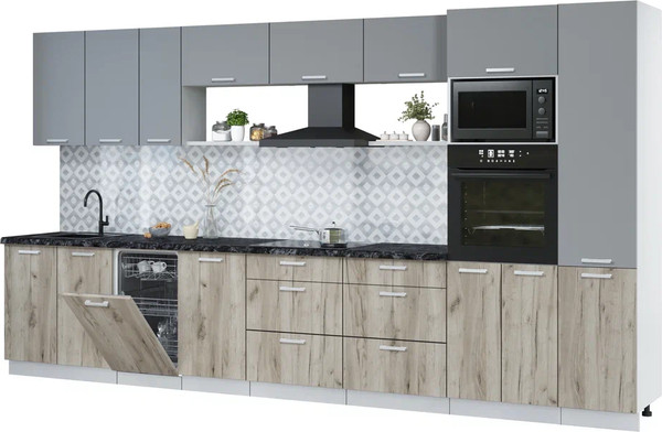 Кухонный гарнитур Интерлиния Мила Лайт 3.9-ПМ3 - фото