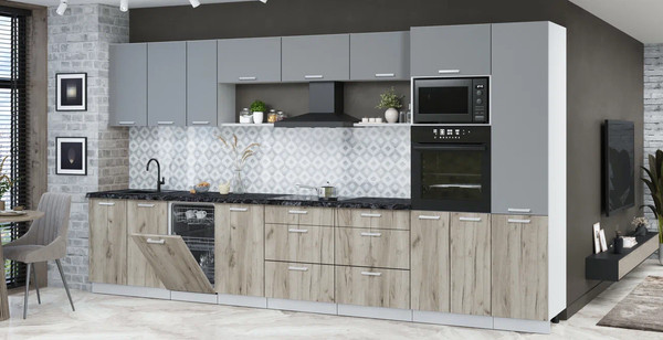 Кухонный гарнитур Интерлиния Мила Лайт 3.9-ПМ3