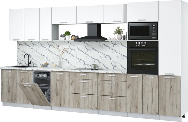 Кухонный гарнитур Интерлиния Мила Лайт 3.9-ПМ3 - фото