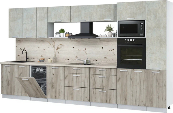 Кухонный гарнитур Интерлиния Мила Лайт 3.9-ПМ3 - фото